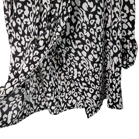 Lane Bryant Black & White Animal Print Split Back Flowy Blouse Top Size 18/20 - Picture 5 of 12